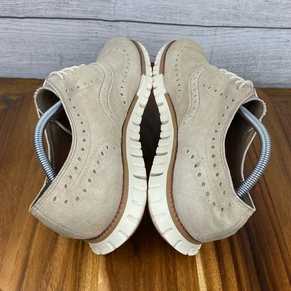 Cole Haan ZEROGRAND Wingtip Oxford Warm Stucco Beige Suede C35432 Mens Size 10.5 - Picture 9 of 12